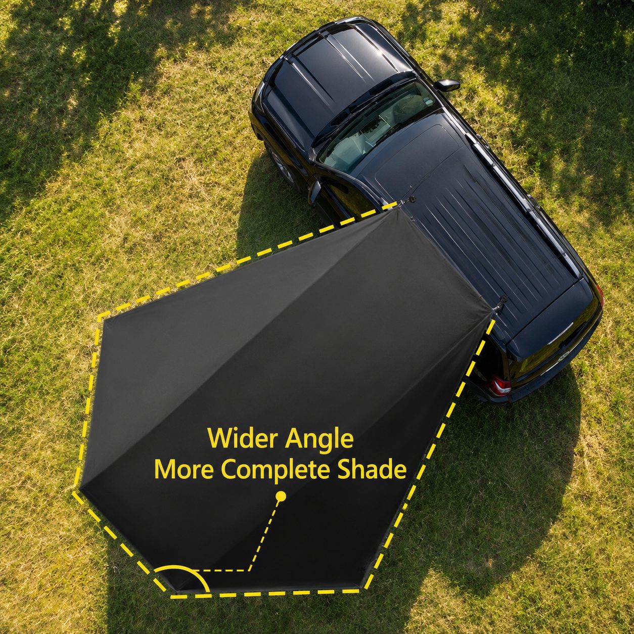SideMount Dual-Use Car Awning — 2 in 1 Rear & Side Setup, Leak Resistant, Windproof Stable, All Weather Portable | Traverseon