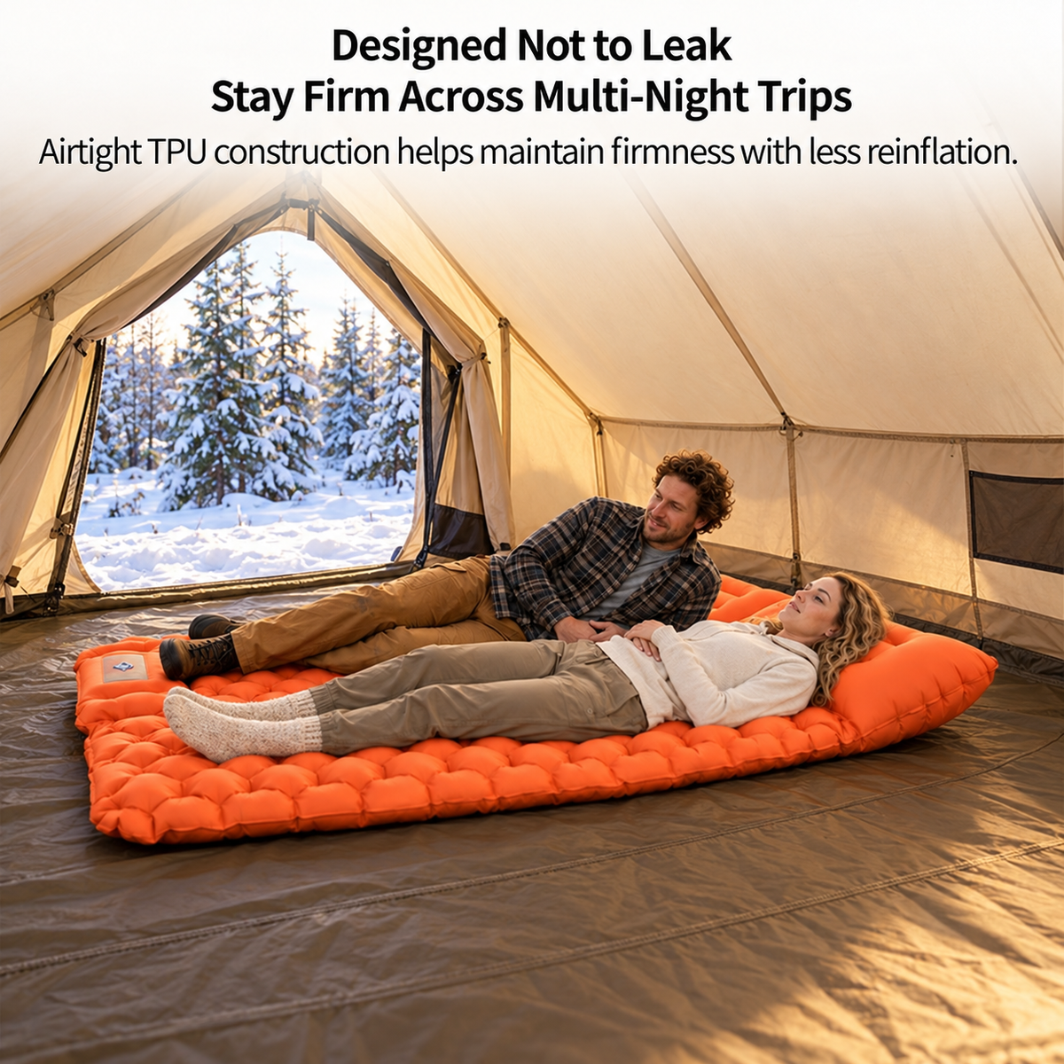 Ultralight Camping Sleeping Pad โ 9 cm Inflatable Mat with Built-In Foot Pump | Traverseon