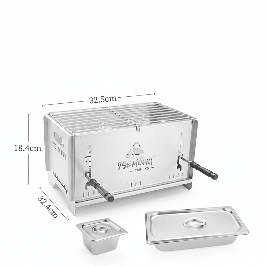 Multi-Function Charcoal Camp Stove – Dual-Zone Cooking, 3-Level Heat | Traverseon