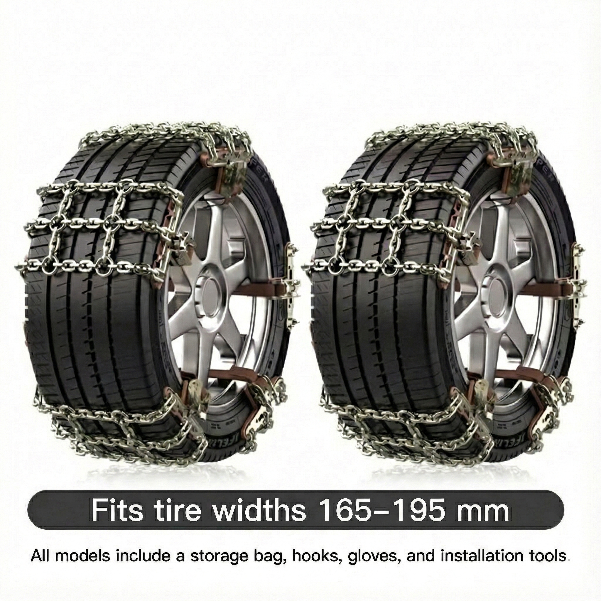 Snow Chains for Car Tires – Alloy Grid, Jack-Free Install | Traverseon