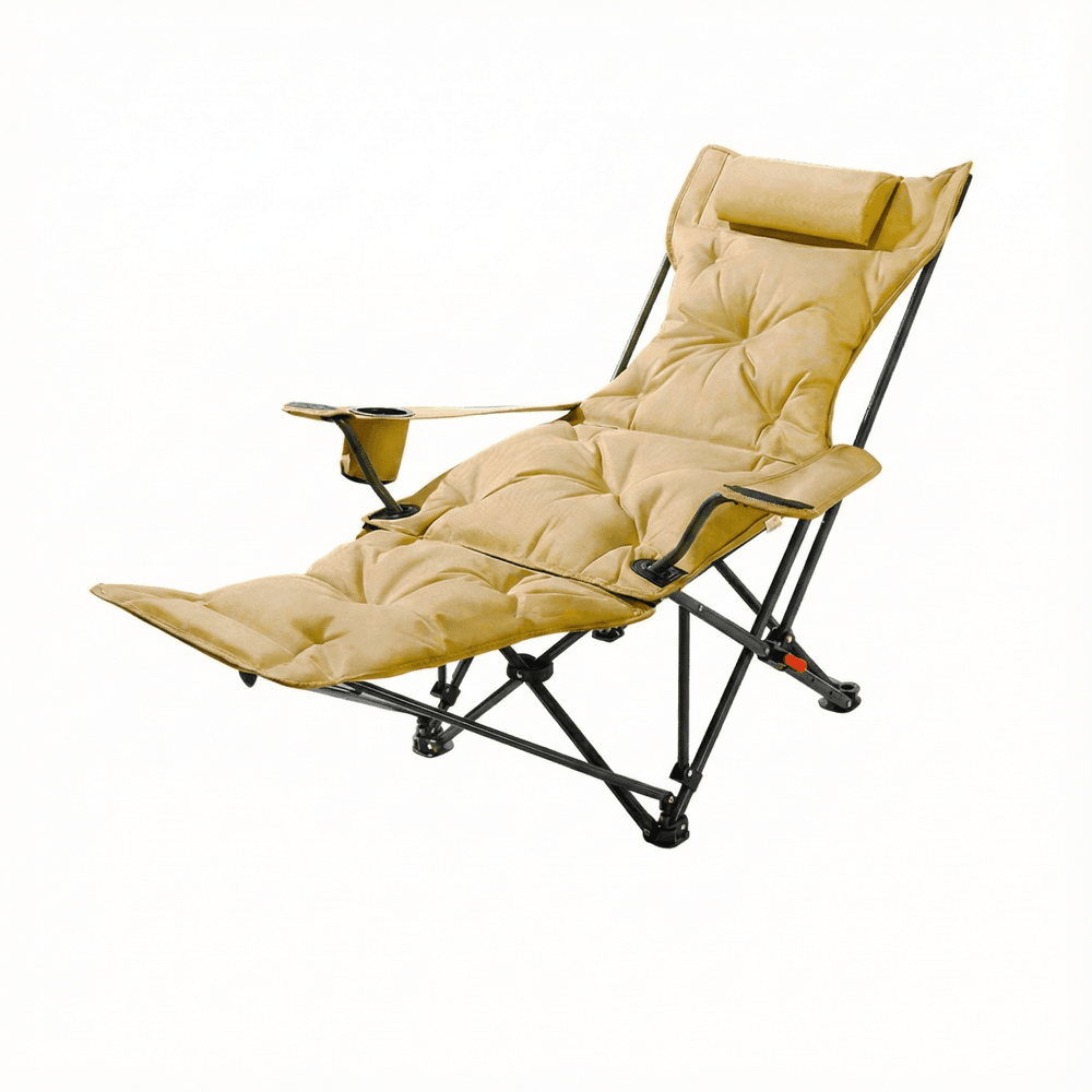 Padded Reclining Camping Chair – 3/4-Position Folding Lounger | Traverseon