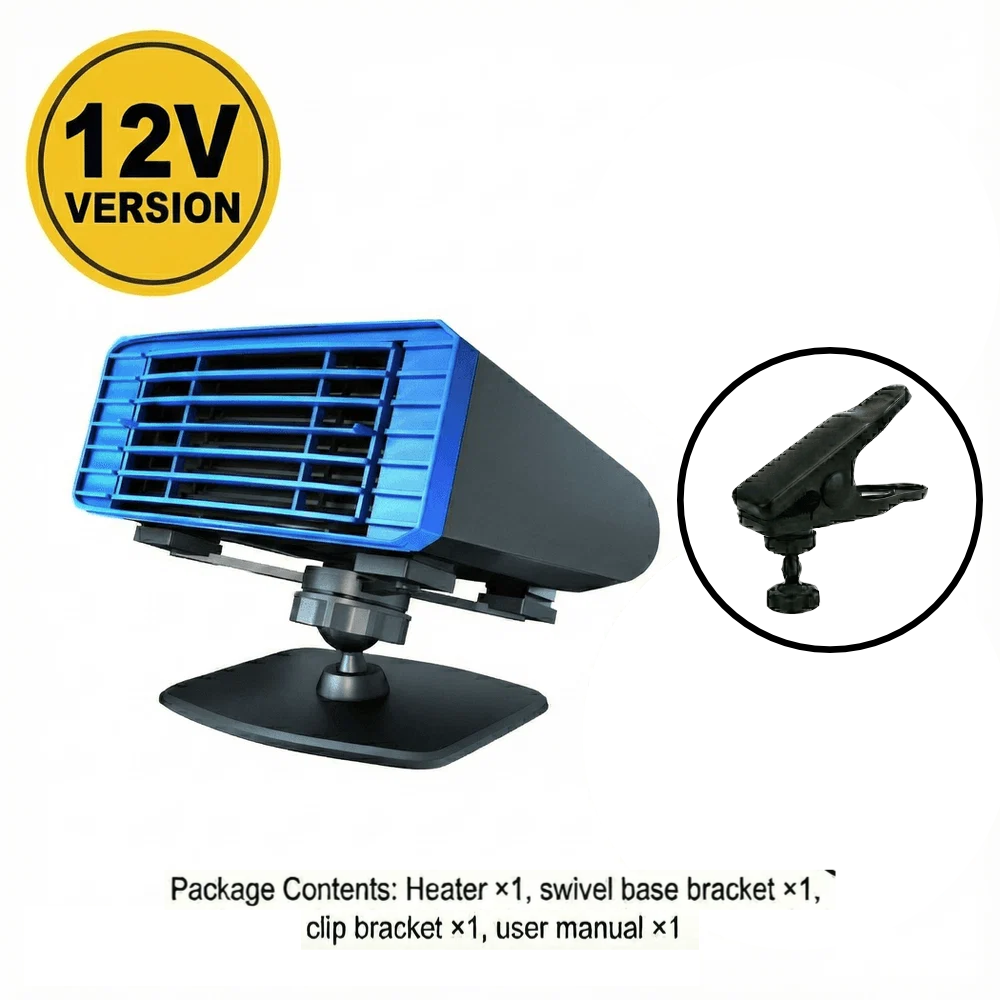 360° Swivel Fast-Heat Car Heater —12V/24V, Instant 80°C, Silent, Fire-Retardant Safety | Traverseon