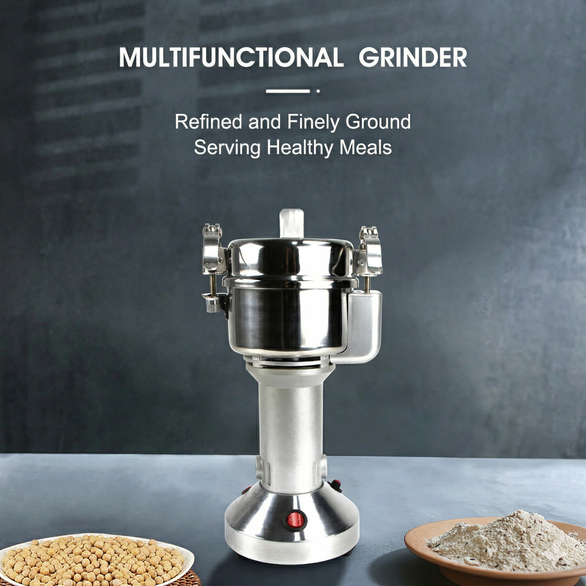 Upright Electric Grain Grinder – 850W/1500W High-Speed Stainless Steel Spice & Coffee Mill | Traverseon