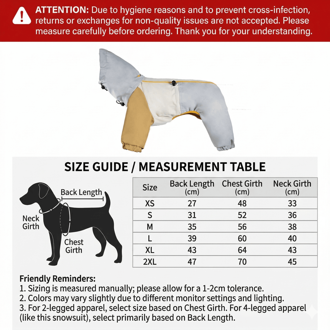 4-Leg Pet Outdoor Jacket, 3-in-1 Waterproof Windproof Reflective Warm Coat | Traverseon