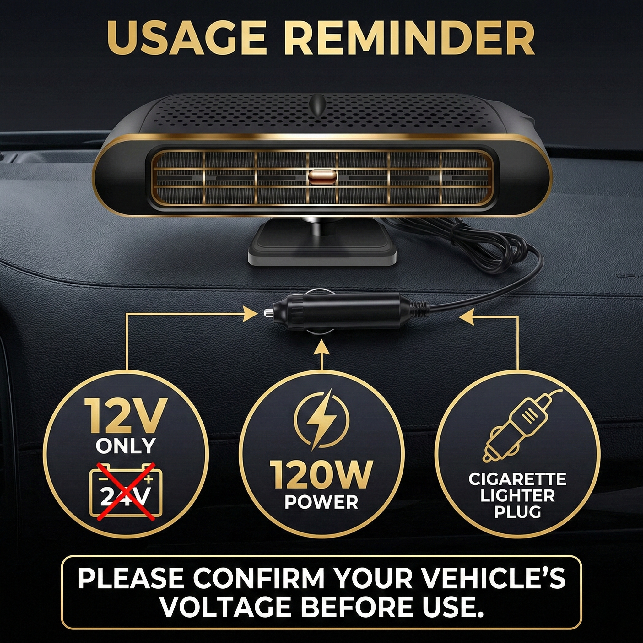 12V Portable Car Heater – Instant Heat & Fast Windshield Defogger | Traverseon