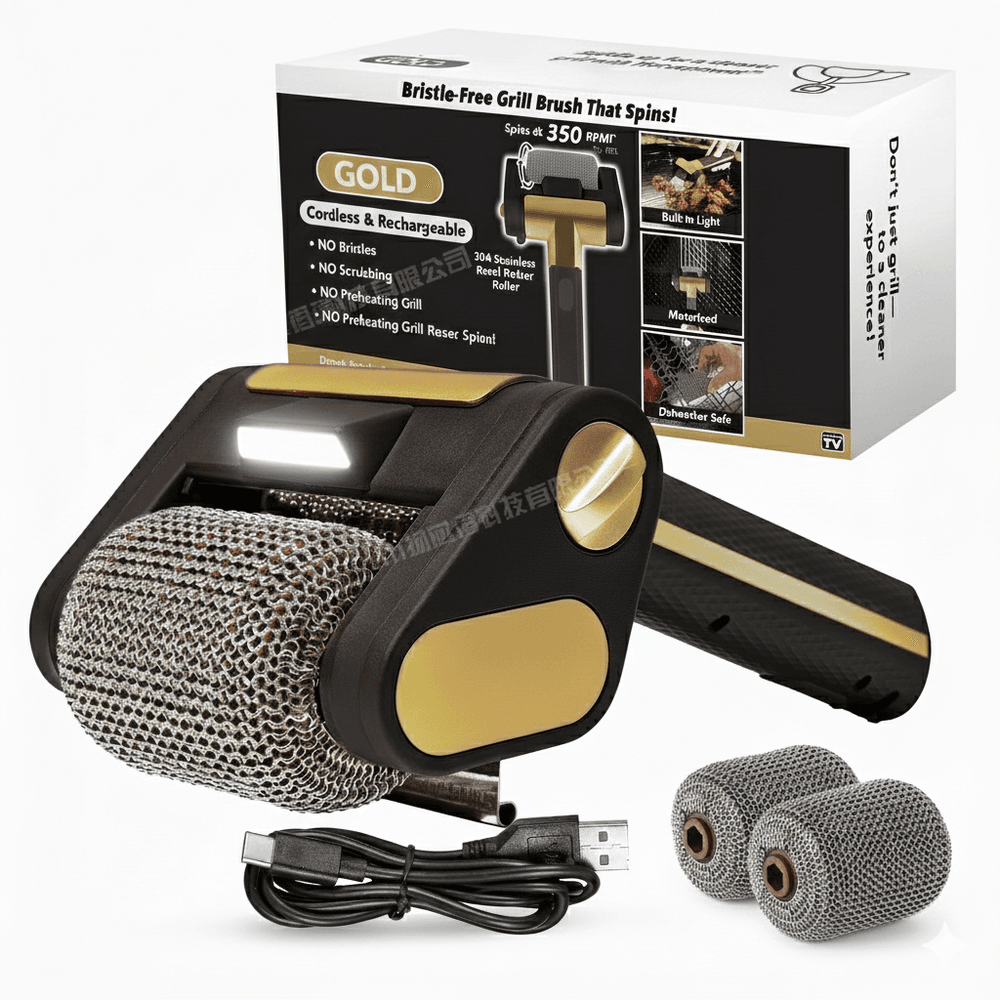 Electric Grill Brush – 350 RPM Bristle-Free Cordless Grill Cleaner | Traverseon