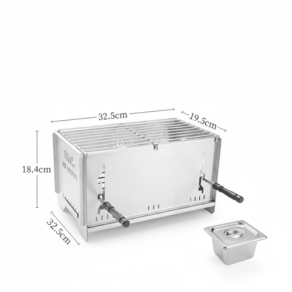 Multi-Function Charcoal Camp Stove – Dual-Zone Cooking, 3-Level Heat | Traverseon