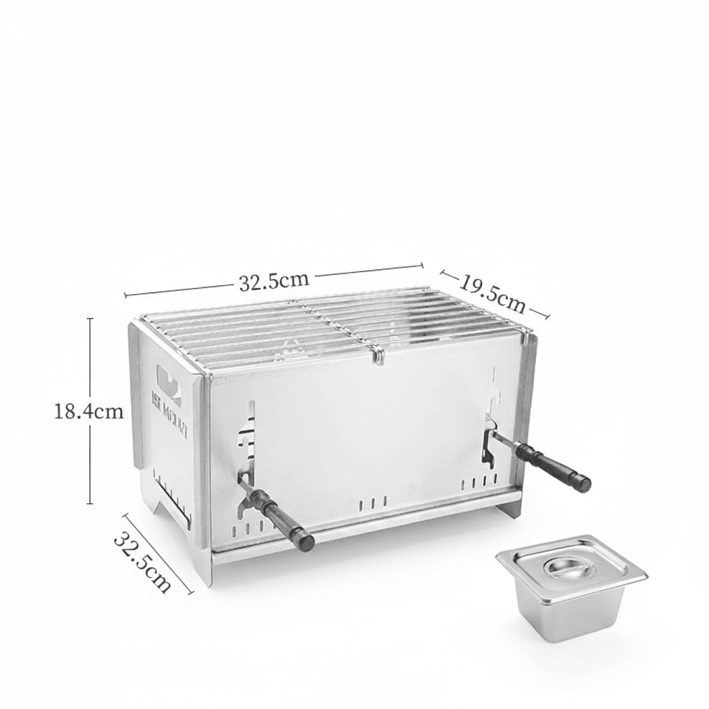 Multi-Function Charcoal Camp Stove – Dual-Zone Cooking, 3-Level Heat | Traverseon