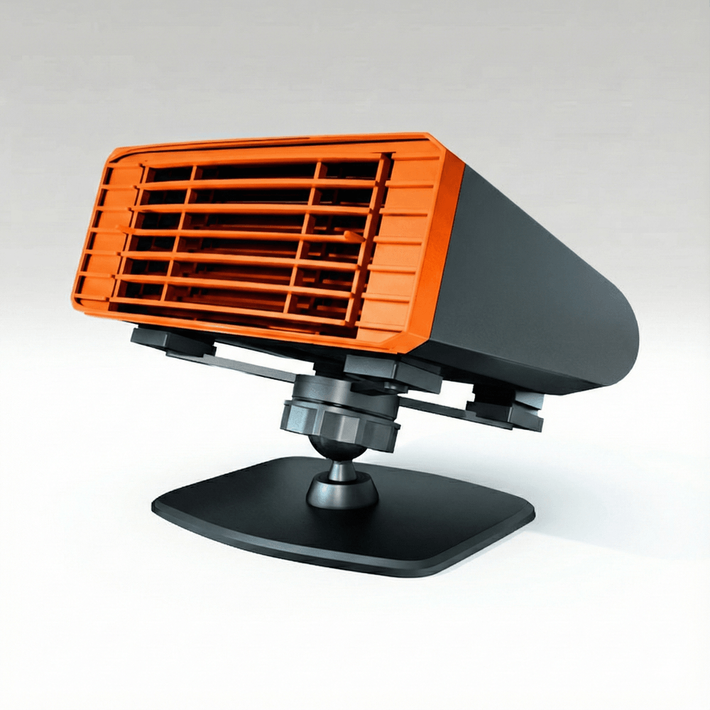 360° Swivel Fast-Heat Car Heater —12V/24V, Instant 80°C, Silent, Fire-Retardant Safety | Traverseon