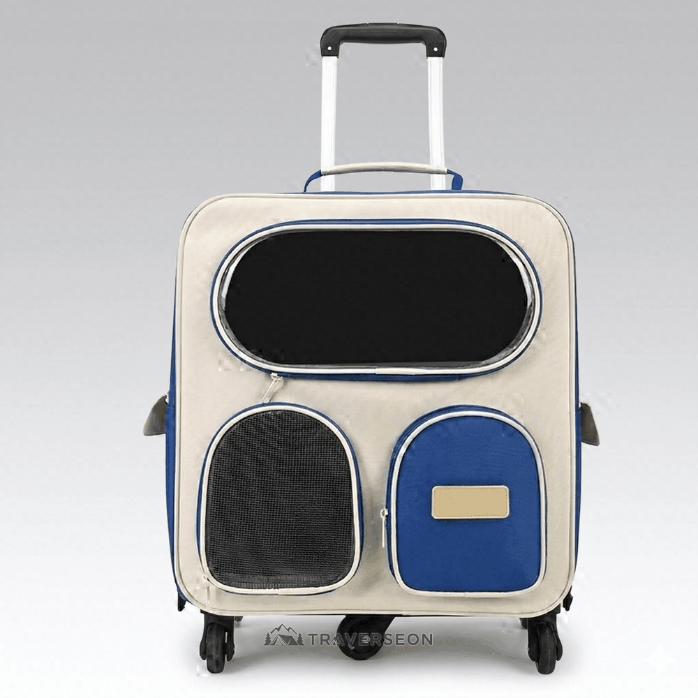 3-in-1 Detachable Lightweight Pet Rolling Carrier - Travel Bag for Cats & Dogs Up to 18 lbs | Traverseon