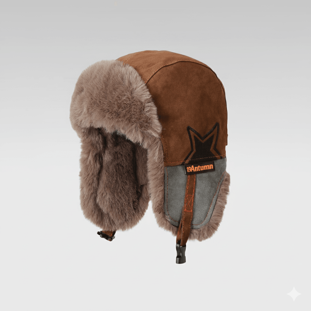 3-Way Winter Trapper Hat with Ear Flaps, Fleece-Lined Faux Leather Cold Weather Hat | Traverseon