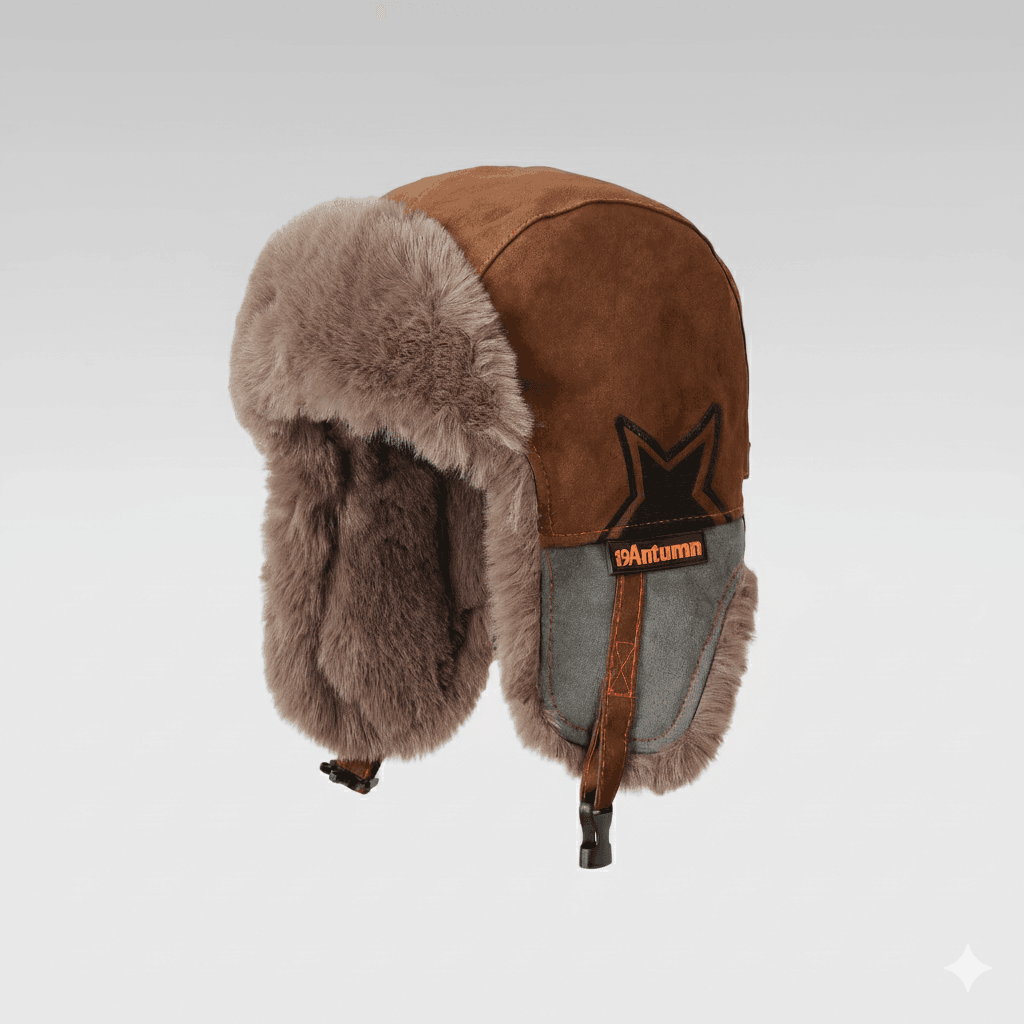 3-Way Winter Trapper Hat with Ear Flaps, Fleece-Lined Faux Leather Cold Weather Hat | Traverseon