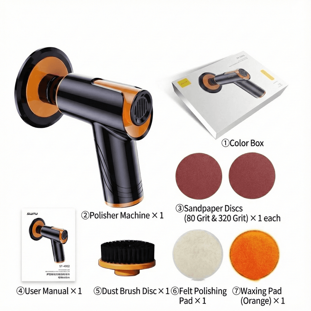 Car Polisher Cordless – 1800RPM, 45Min Runtime Dual-Use for Car & Home | Traverseon