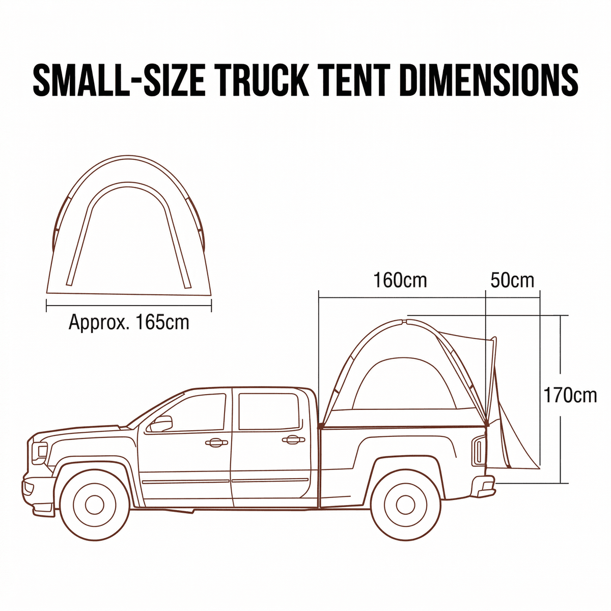 Pickup Truck Bed Tent with Rainfly – Waterproof Camping Shelter for 5.5–8 ft Beds | Traverseon