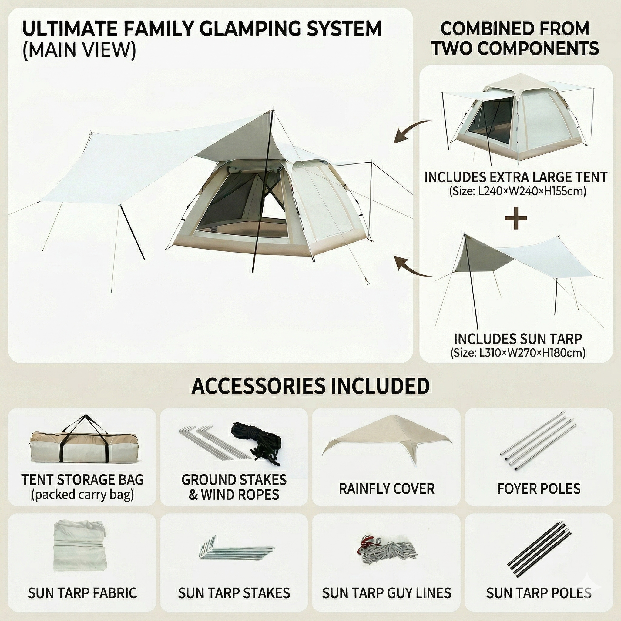 2-in-1 Automatic Pop Up Canopy & Camping Tent- Instant Setup,Versatile Shelter | Traverseon