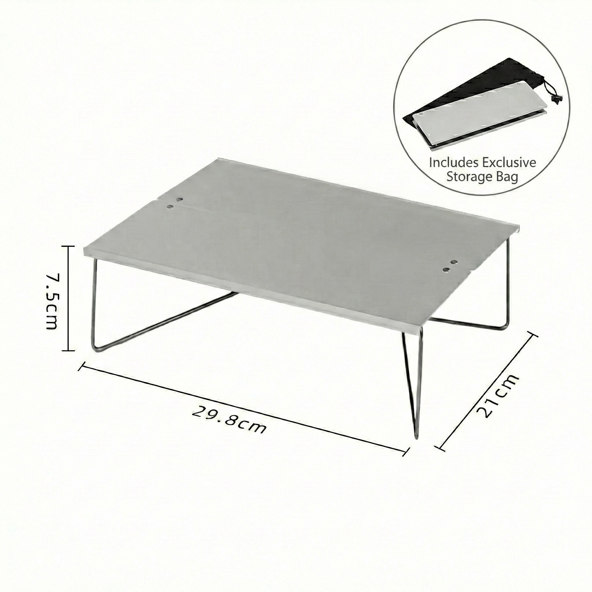 A4-Size Ultra-Light Foldable Aluminum Outdoor Table – Compact Camp Side Table | Traverseon