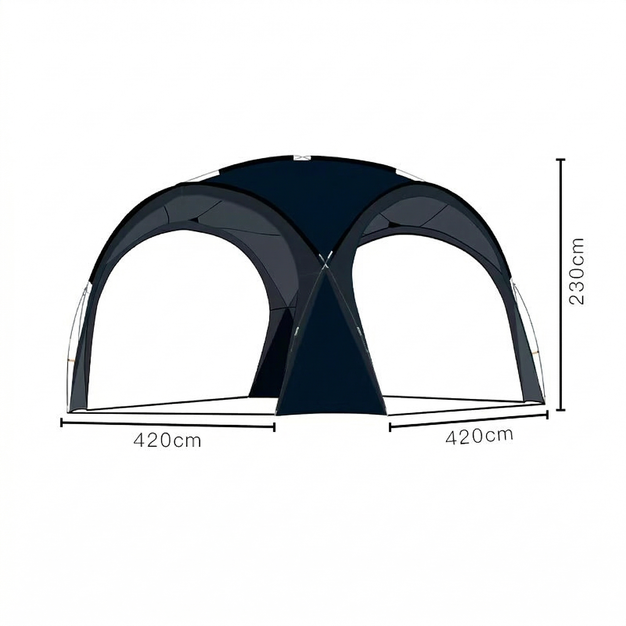 Camping Dome Tent 14×14ft – 210D UPF50+ Ventilated Windproof for Camping Beach Picnic | Traverseon