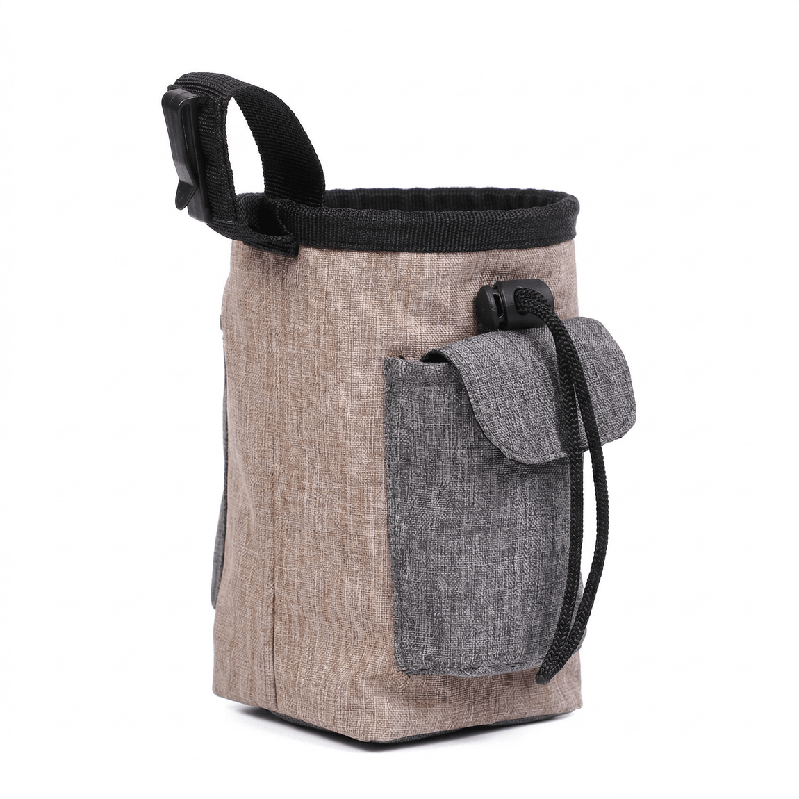Lightweight Linen Dog Treat Pouch with Poop Bag Dispenser - Multi-Pocket for Puppy Training & Walks | Traverseon
