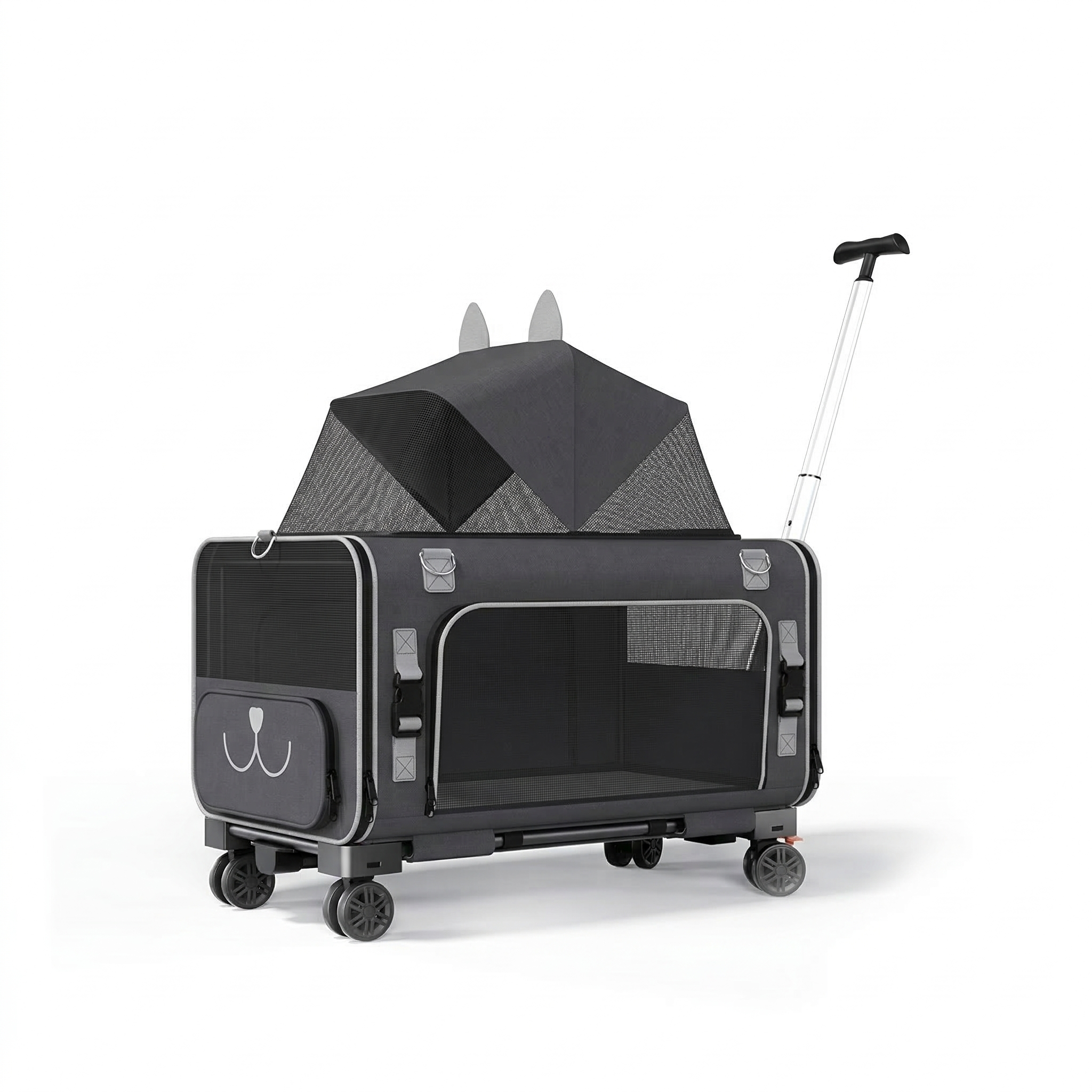 2-in-1 Pet Stroller & Carrier – Foldable Breathable Dog & Cat Travel Cart | Traverseon