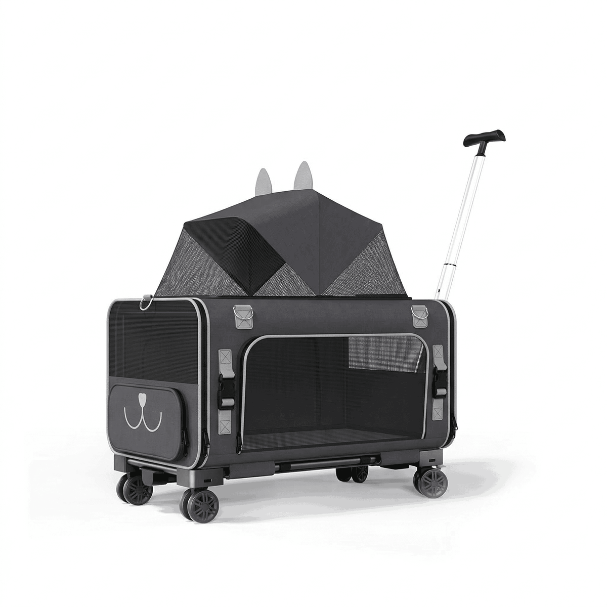 2-in-1 Pet Stroller & Carrier – Foldable Breathable Dog & Cat Travel Cart | Traverseon