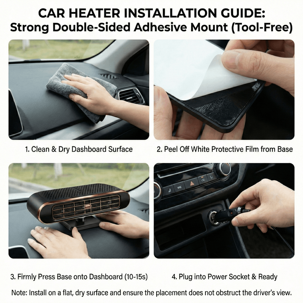 12V Portable Car Heater – Instant Heat & Fast Windshield Defogger | Traverseon