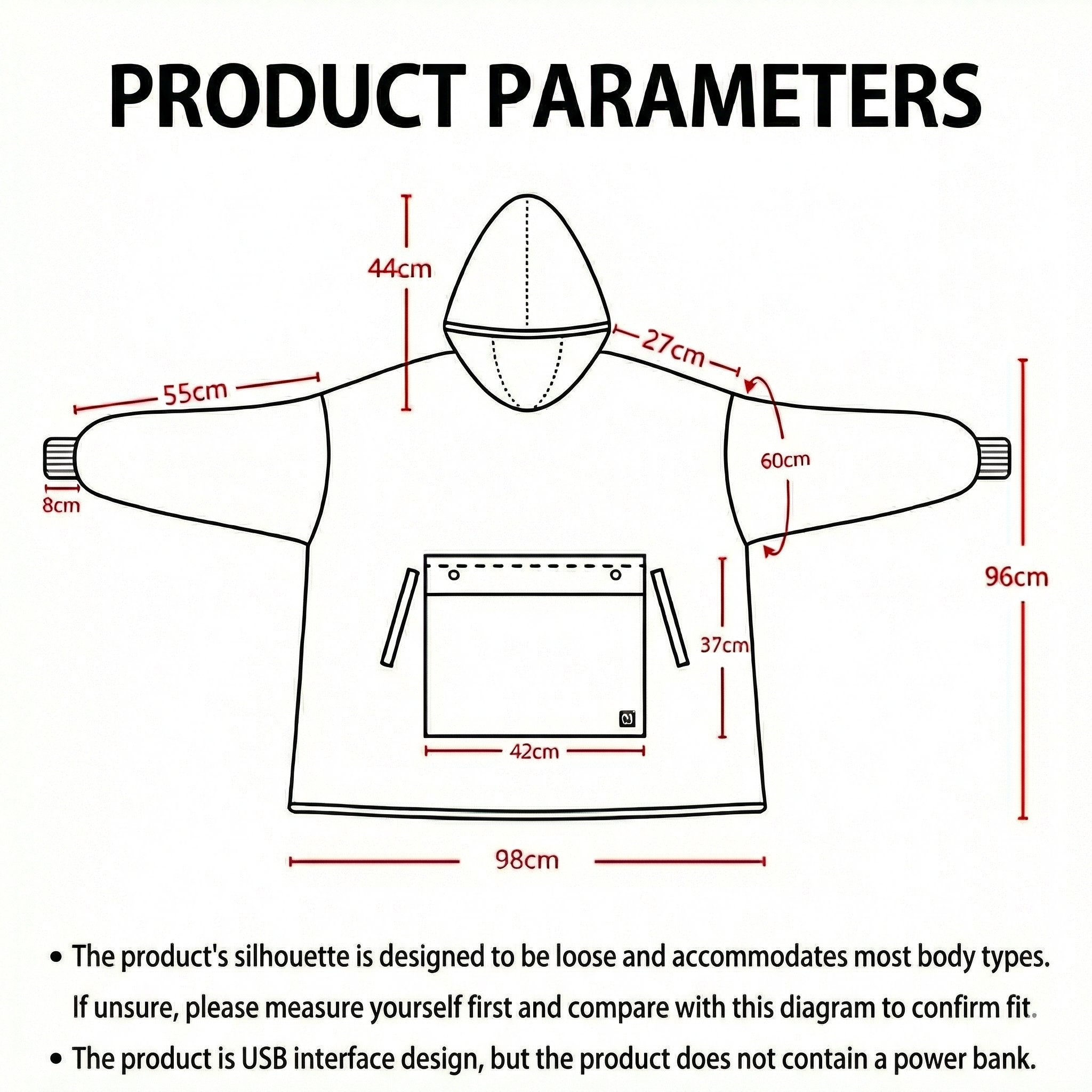 Cordless Heated Hoodie Blanket – 1400g Thick Flannel Cozy Warmth Anywhere | Traverseon