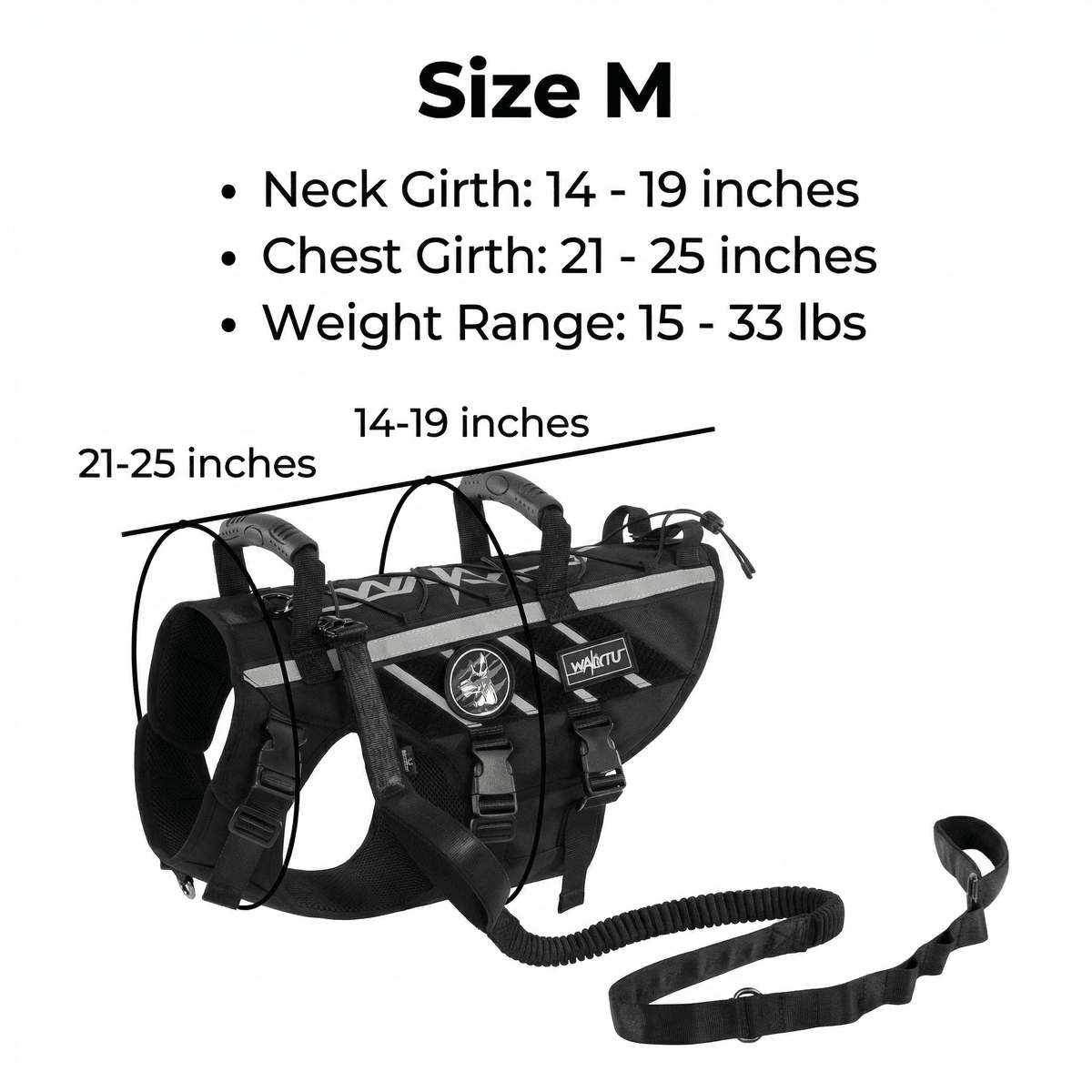 Outdoor Dog Harness – 900D Nylon Detachable Elastic Leash Reflective Dual Handles M/L/XL Hiking Walking | Traverseon