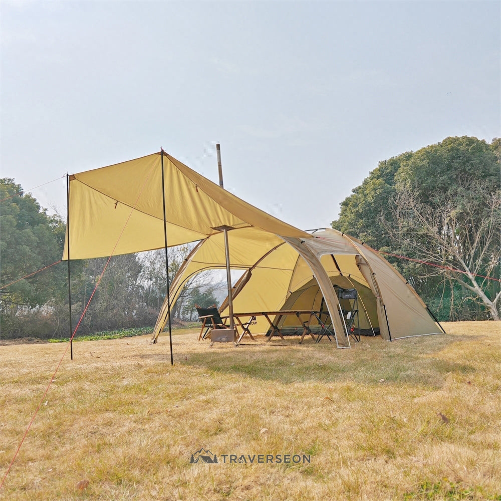 6-Person 4-Season Hot Tent with Awning | Traverseon