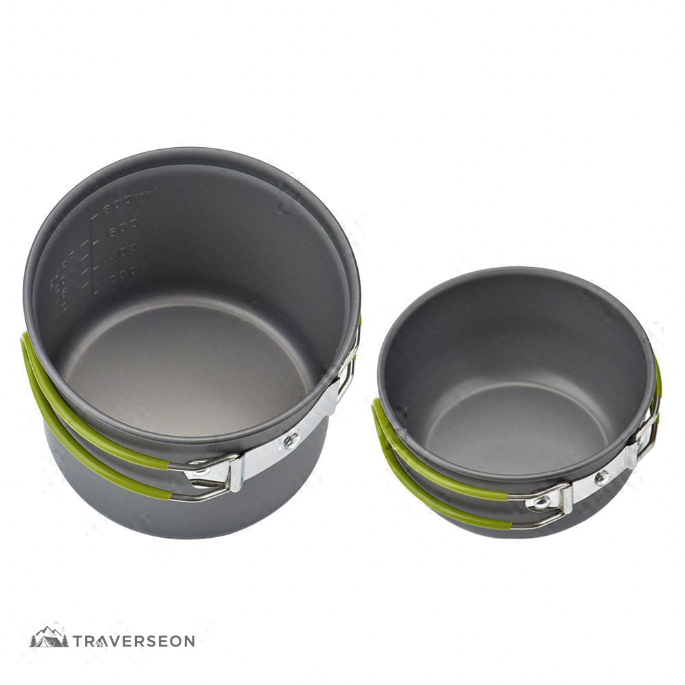 1–2 Person Camping Cookware Set – 5-Piece Backpacking Mess Kit | Traverseon