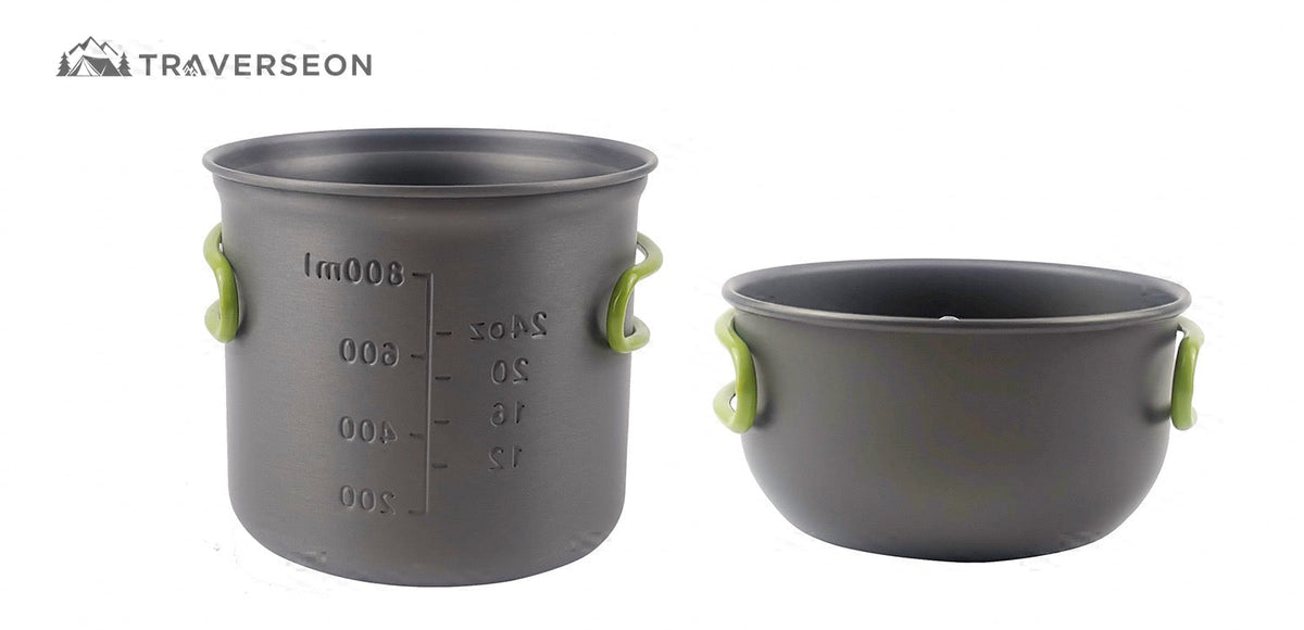 1–2 Person Camping Cookware Set – 5-Piece Backpacking Mess Kit | Traverseon