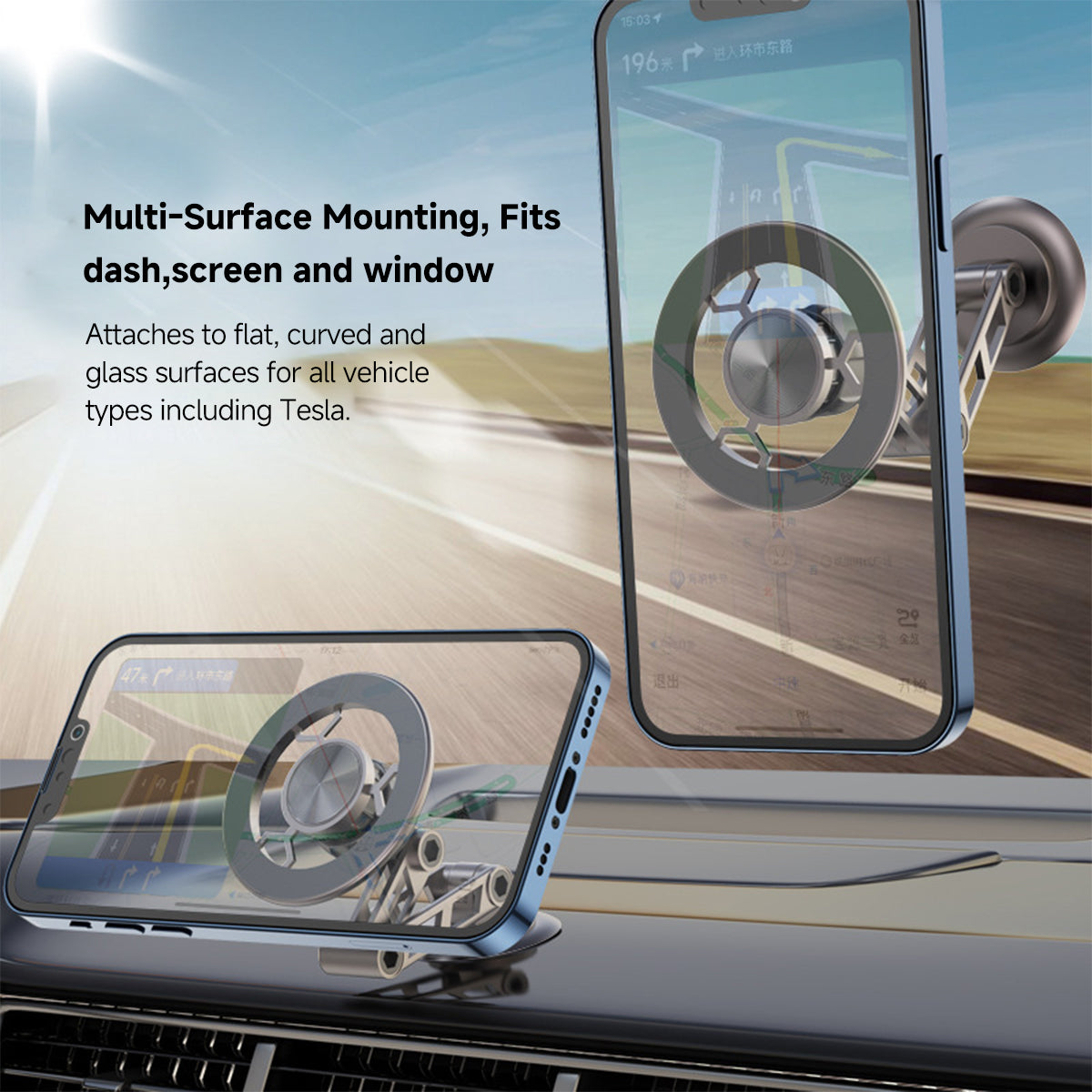 MagSafe Car Mount – N52 Foldable Magnetic Car Phone Holder | Traverseon