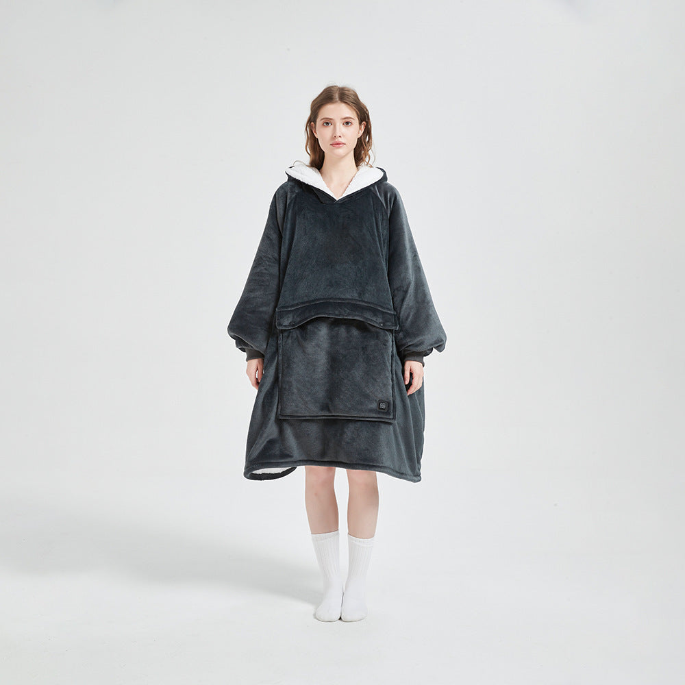 Cordless Heated Hoodie Blanket – 1400g Thick Flannel Cozy Warmth Anywhere | Traverseon