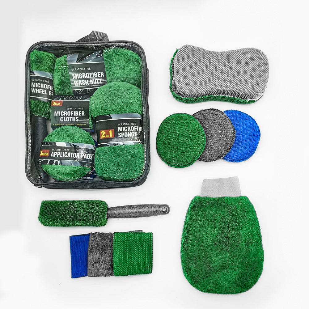 9pc microfiber car cleaning kit – Car Wash & Detailing Kit with Scratch-Free Tools | Traverseon