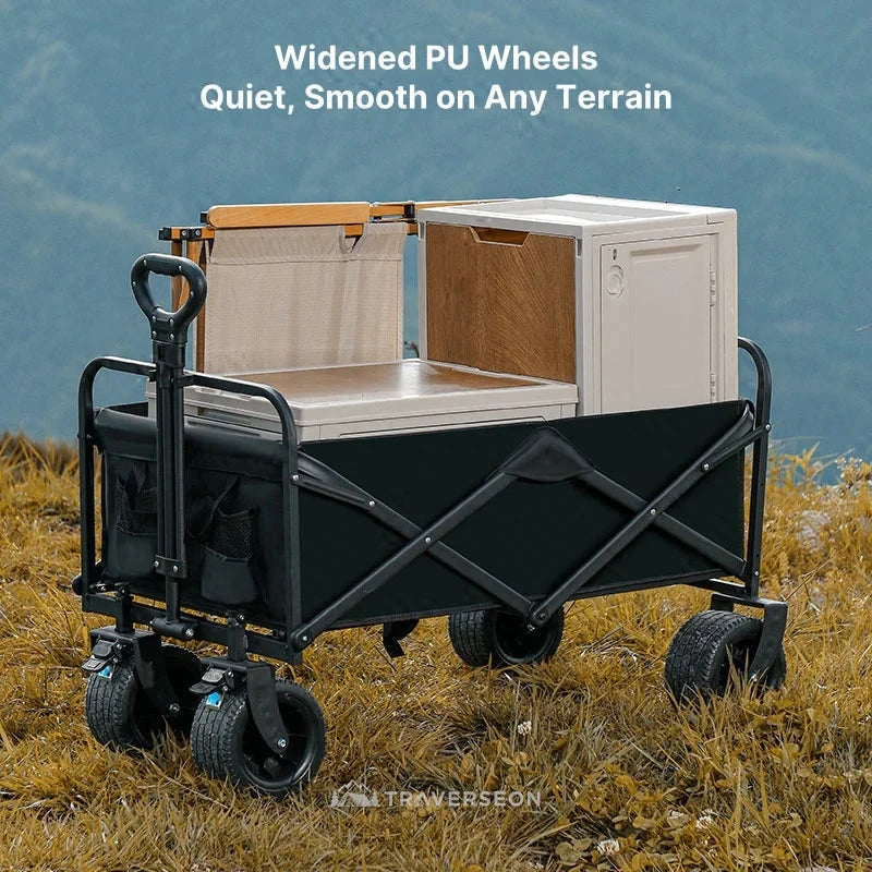 100L Collapsible Wagon – Foldable Utility Wagon Cart for Beach | Traverseon