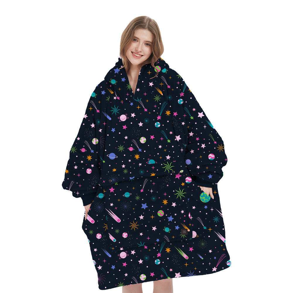 Cordless Heated Hoodie Blanket – 1400g Thick Flannel Cozy Warmth Anywhere | Traverseon