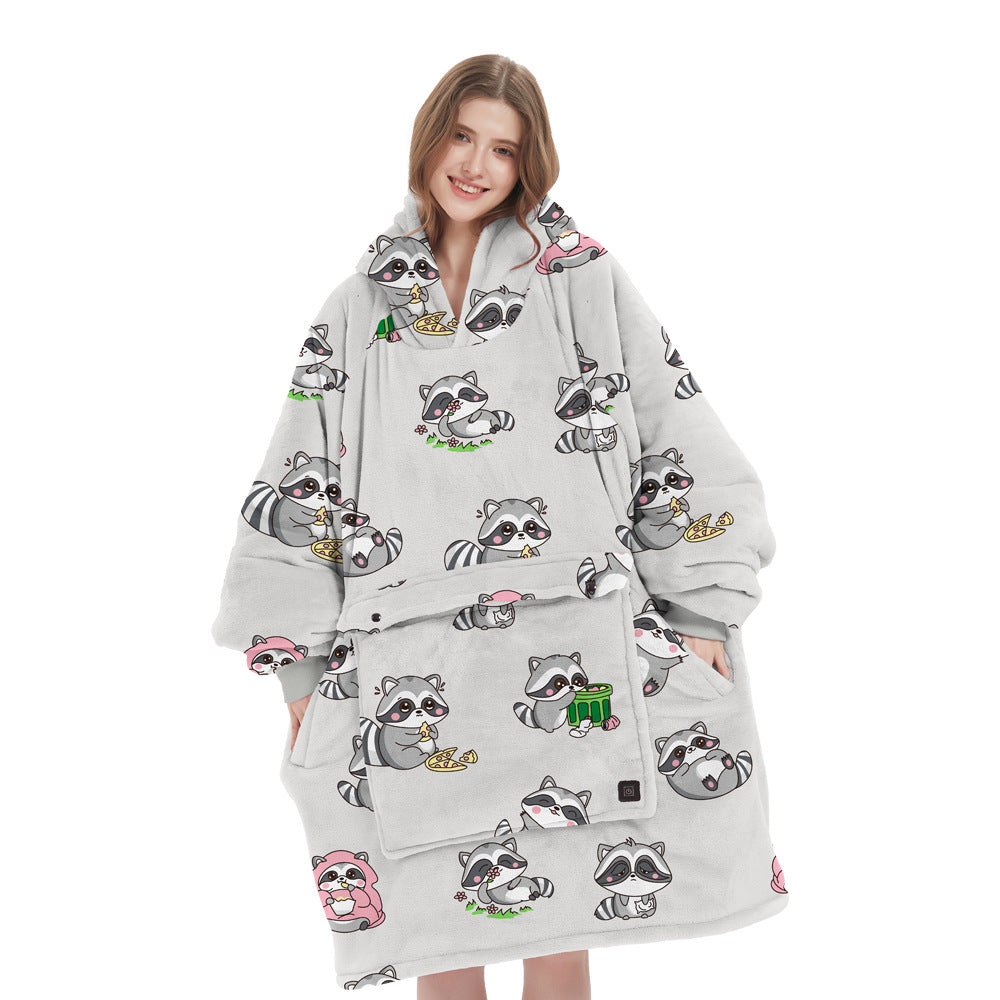 Cordless Heated Hoodie Blanket – 1400g Thick Flannel Cozy Warmth Anywhere | Traverseon