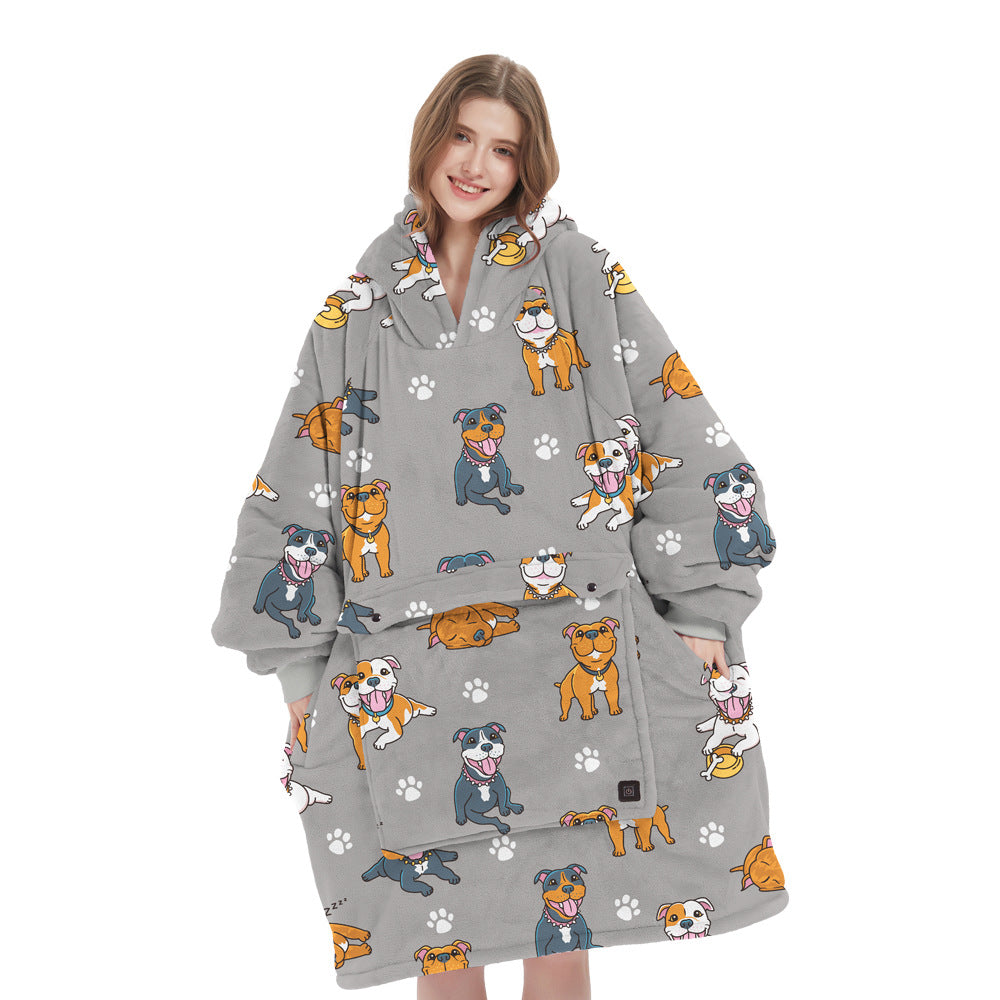 Cordless Heated Hoodie Blanket – 1400g Thick Flannel Cozy Warmth Anywhere | Traverseon