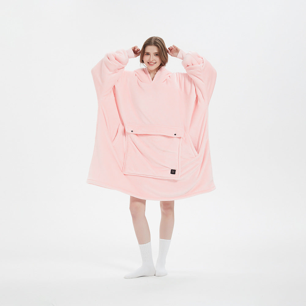 Cordless Heated Hoodie Blanket – 1400g Thick Flannel Cozy Warmth Anywhere | Traverseon