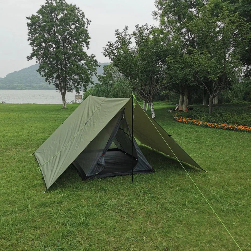 Traverseon 4×3m Camping Tarp, PU3000 Waterproof Ripstop Shelter with 18 Reinforced Anchor Points
