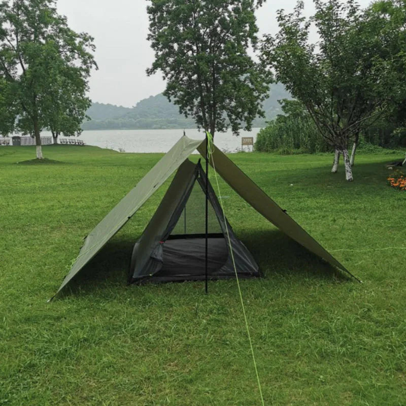Traverseon 4×3m Camping Tarp, PU3000 Waterproof Ripstop Shelter with 18 Reinforced Anchor Points