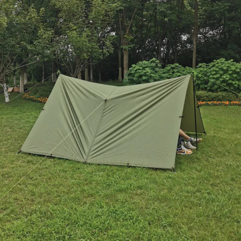 Traverseon 4×3m Camping Tarp, PU3000 Waterproof Ripstop Shelter with 18 Reinforced Anchor Points