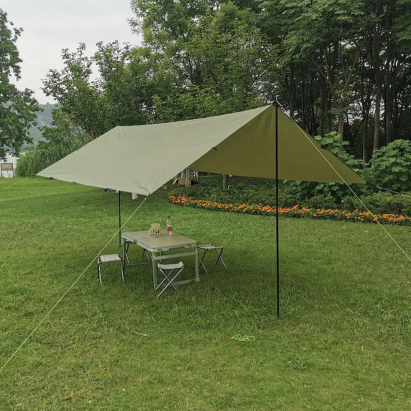 Traverseon 4×3m Camping Tarp, PU3000 Waterproof Ripstop Shelter with 18 Reinforced Anchor Points