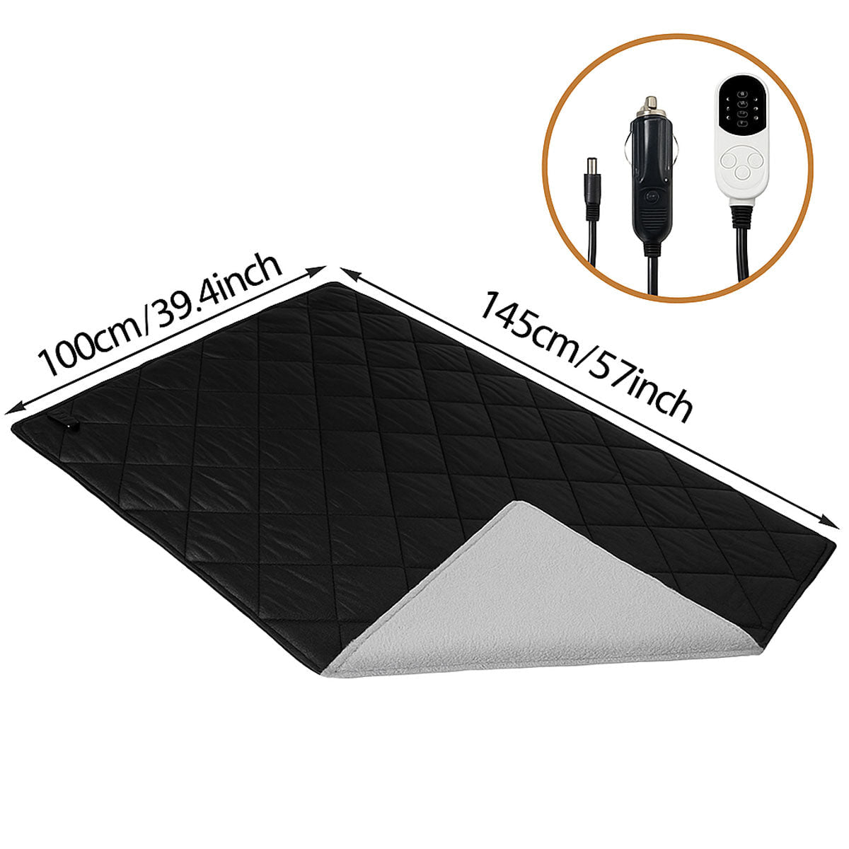 12V Car Heated Blanket – 145 × 100 cm Electric Travel Blanket | Traverseon