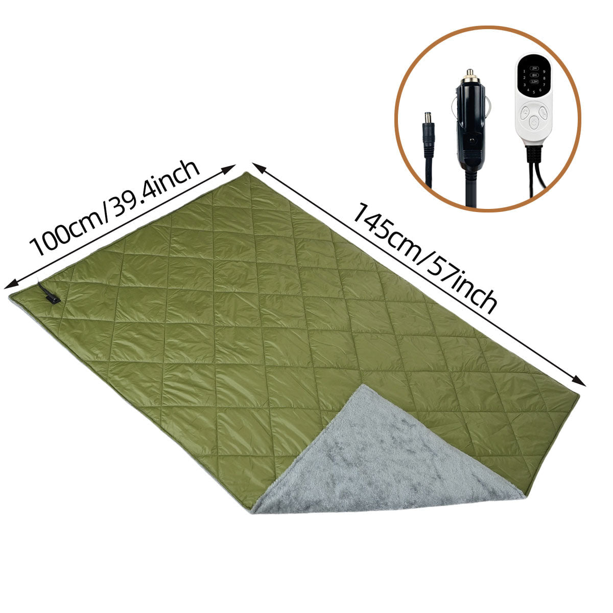 12V Car Heated Blanket – 145 × 100 cm Electric Travel Blanket | Traverseon