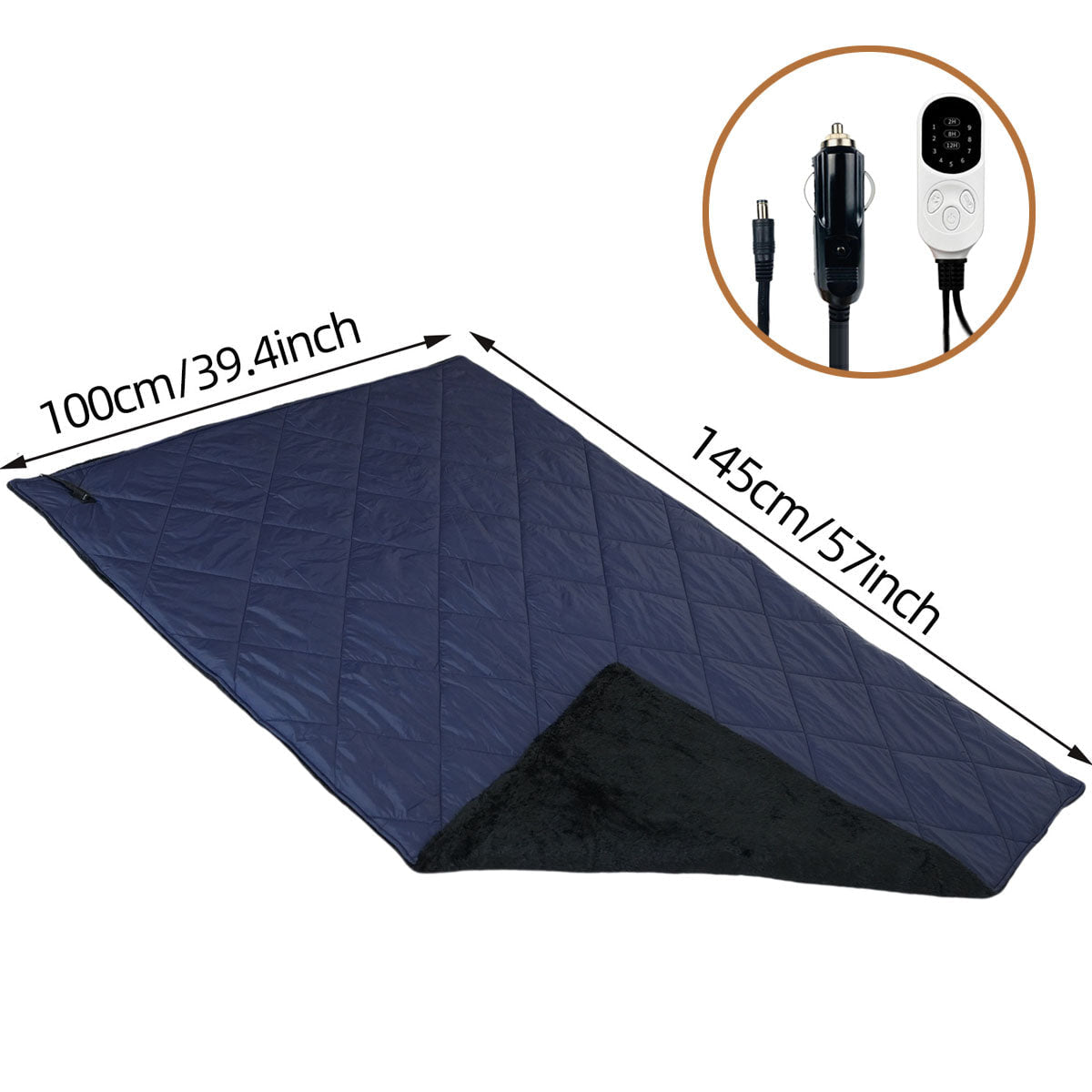 12V Car Heated Blanket – 145 × 100 cm Electric Travel Blanket | Traverseon