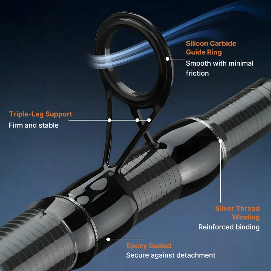 Saltwater Spinning Fishing Rod – 10kg Drag, Compact Carbon Fiber | Traverseon