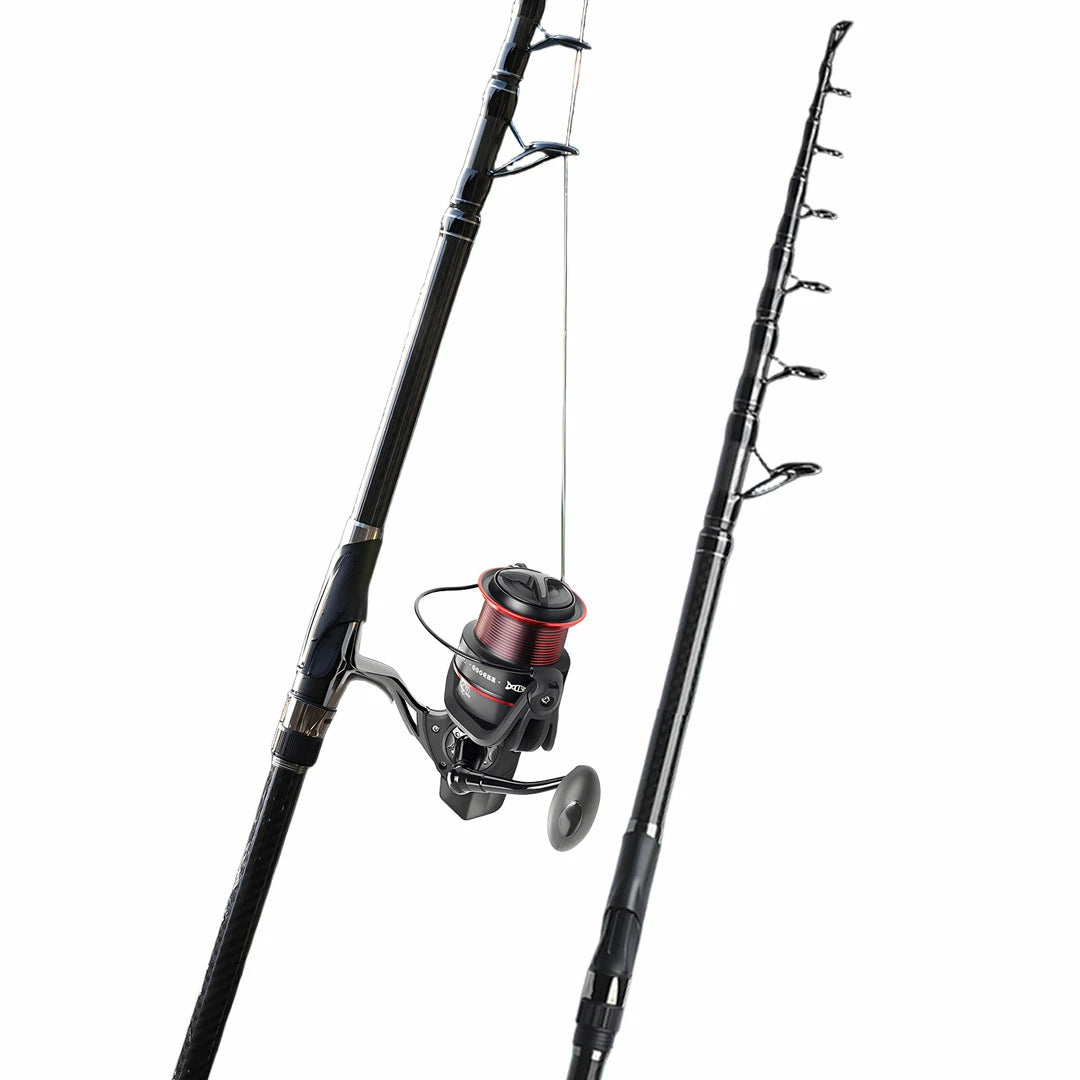 Saltwater Spinning Fishing Rod – 10kg Drag, Compact Carbon Fiber | Traverseon