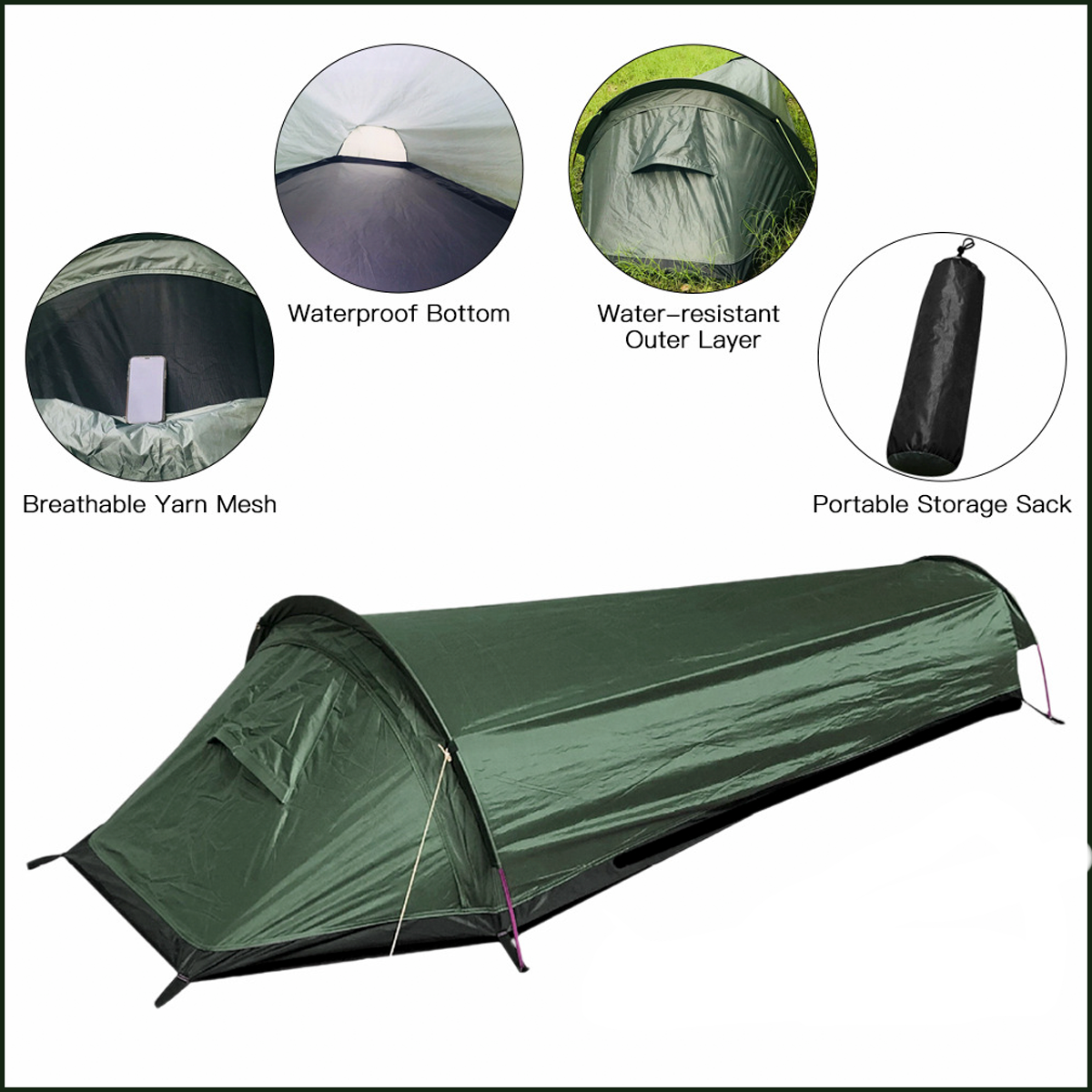 Traverseon Bivy Tent, 830g Ultralight Backpacking Shelter