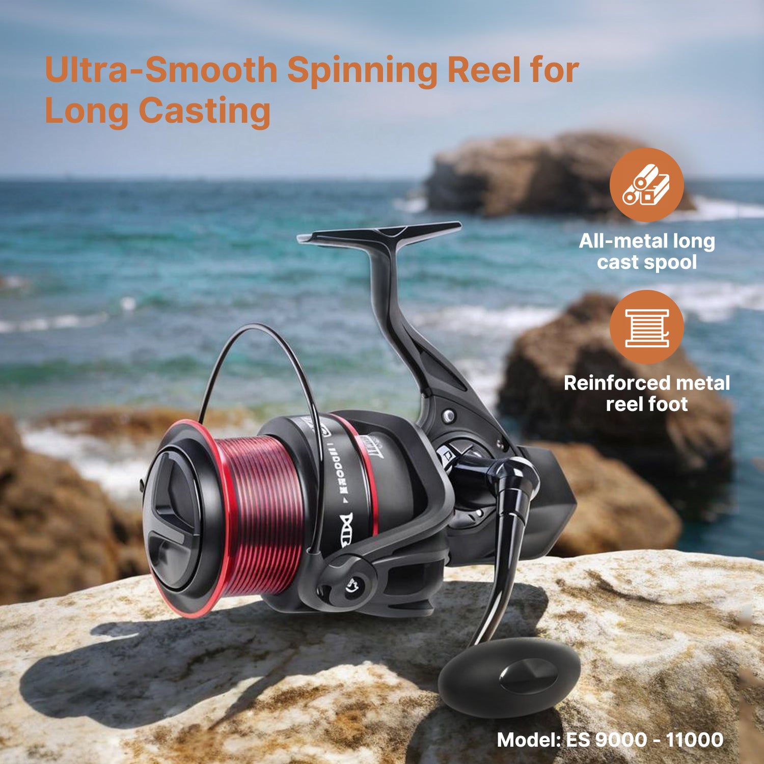 22lb Drag Power, Ultra-Smooth Spinning Rod Reel
