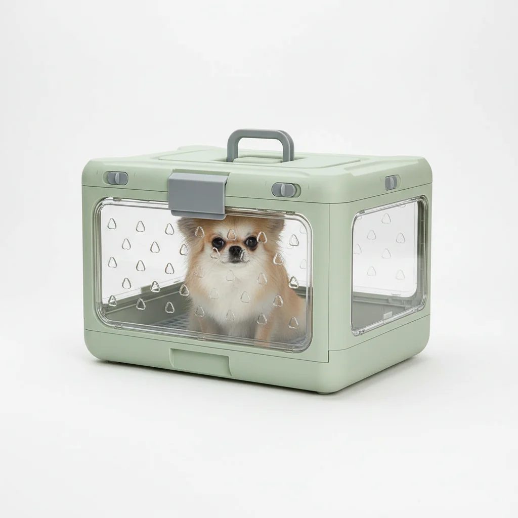 Top-Opening Foldable Pet Carrier – Hard-Sided Ventilated for Air Travel | Traverseon